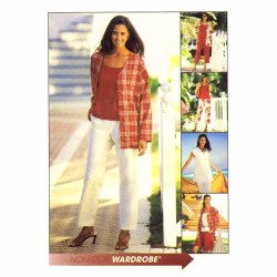 3651 MCCALLS EASY UNLINED JACKET, VEST, KNIT TOP,  CAPRIS, BOTTOMS PATTERN 8-14 UNCUT